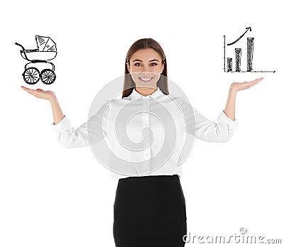 Woman finding balance between work and life Stock Photo