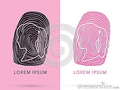 Woman Fingerprint illustration Vector Illustration