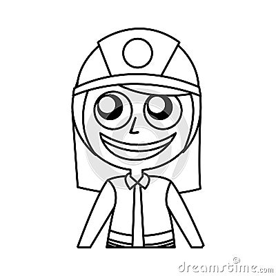 Woman firefighter avatar character icon Vector Illustration