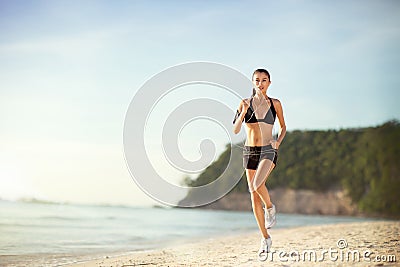 Woman fitness jogging workout wellness concept. Stock Photo