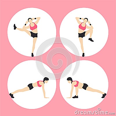 Woman Fitness Vector Vector Illustration