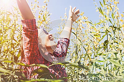 A women very happy Stock Photo