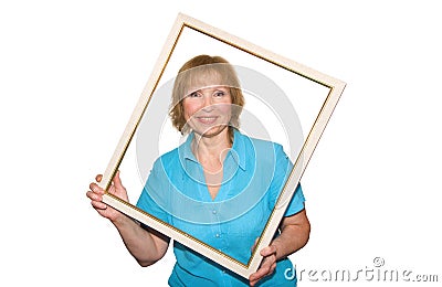 Woman in frame Stock Photo