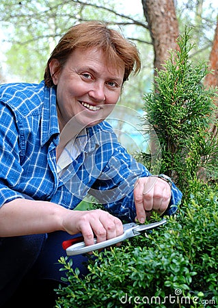 Woman gardener Stock Photo