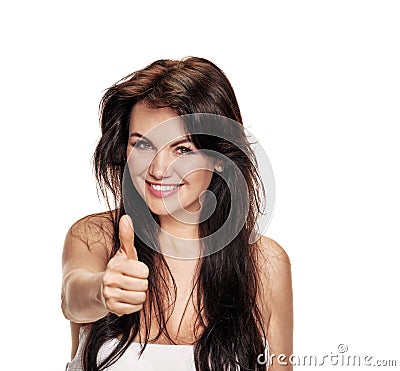 Woman gesturing like Stock Photo