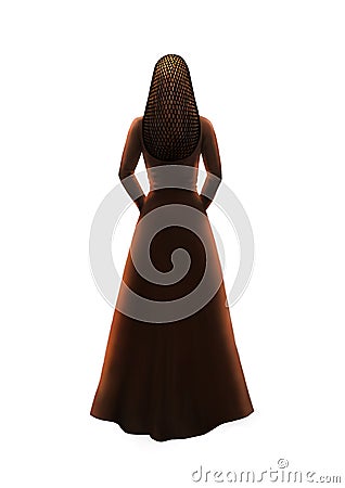 Woman girl of the Middle Ages. Clipart on a transparent background. Stock Photo