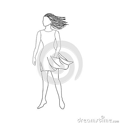 Woman girl wind hair Stock Photo