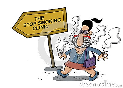 A woman goes to a smoking clinic Stock Photo