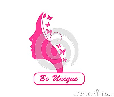 Woman graphic art work in pink Stock Photo
