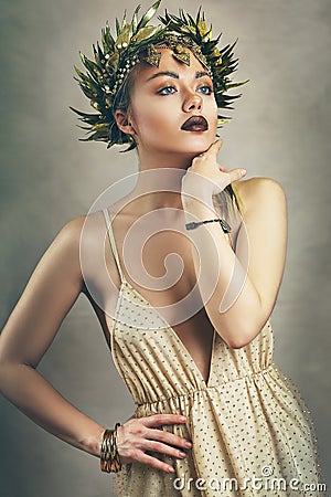 Woman in greece godess Stock Photo
