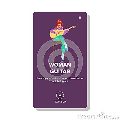 woman guitar vector Vector Illustration