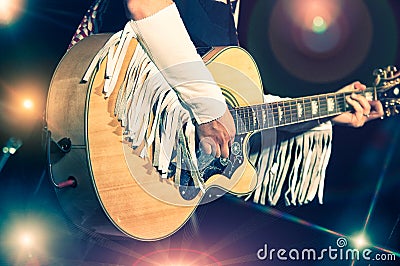 Woman guitarist Stock Photo