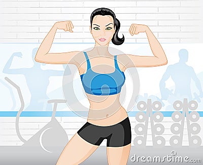 Woman in the gym Vector Illustration