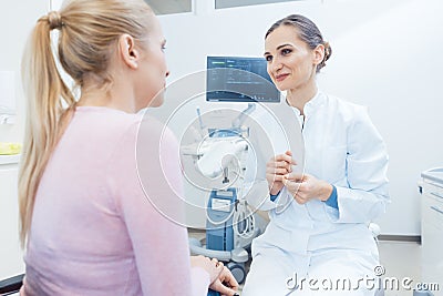 Woman at the gynecology examination with doctor Stock Photo