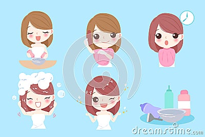 Woman with hair coloring Vector Illustration