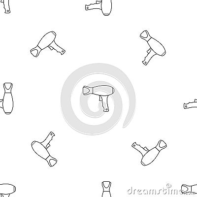 Woman hair dryer pattern seamless vector Vector Illustration