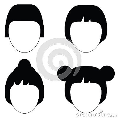 Woman hair, vector hairstyle silhouette Vector Illustration