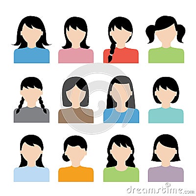 Woman hairstyle icon vector Vector Illustration