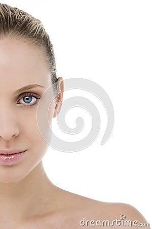 Woman half face Stock Photo