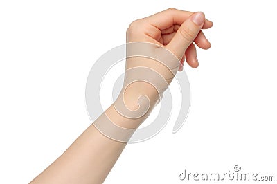 Woman hand like hold charge card Stock Photo