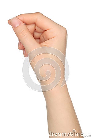 Woman hand like holds charge card Stock Photo