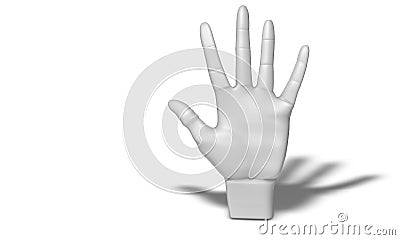 Woman hand model on white, 3d render Stock Photo