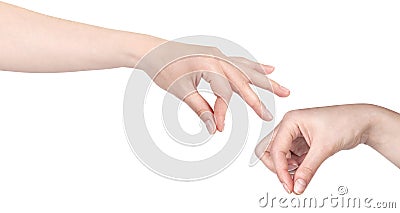 Woman hand picking isolated Stock Photo