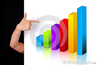 Woman hand pointing to chart Stock Photo