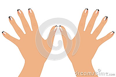 Woman hands and nails Vector Illustration