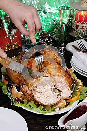 Chicken for Christmas Stock Photo