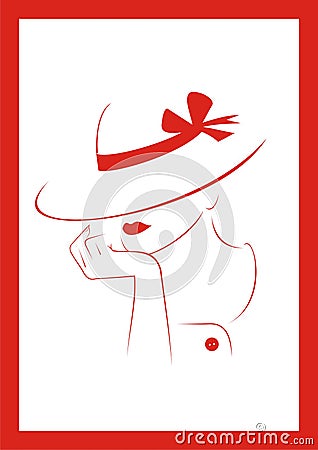 Woman in hat Vector Illustration