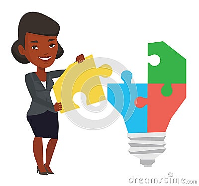 Woman having business idea vector illustration. Vector Illustration