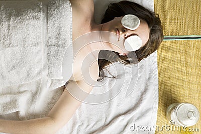 Woman having a facial Stock Photo