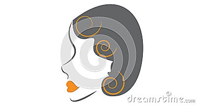 Woman head with curly hair Stock Photo