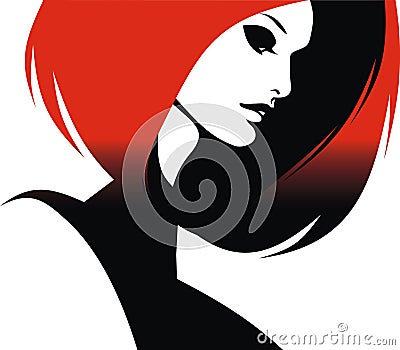Woman head and their hair (hair stylist vector) Vector Illustration