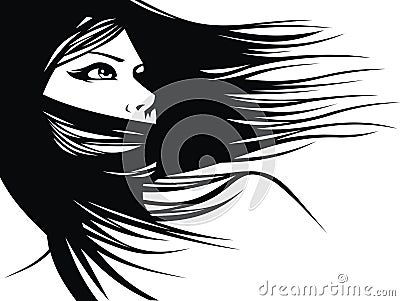 Woman head and their hair (hair stylist vector) Vector Illustration