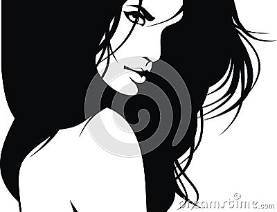 Woman head and their hair (hair stylist vector) Vector Illustration