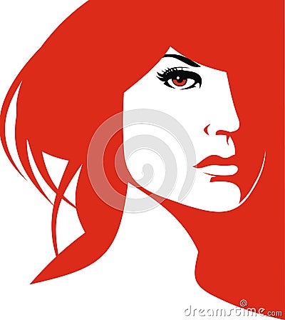 Woman head and their hair (hair stylist vector) Vector Illustration