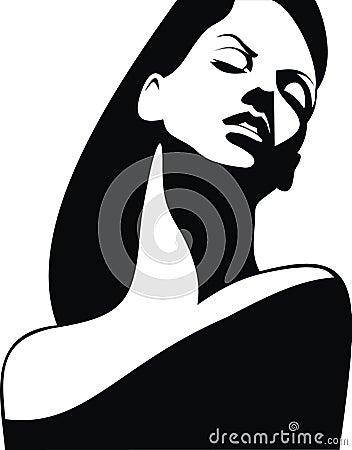 Woman head and their hair (hair stylist vector) Vector Illustration