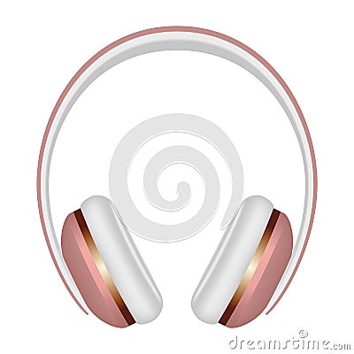 Woman headphones icon, realistic style Vector Illustration