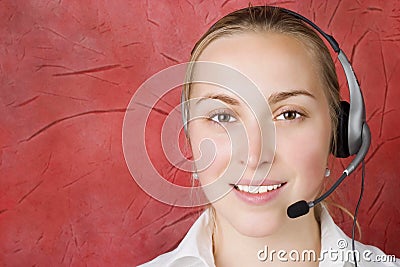 Woman headset Stock Photo