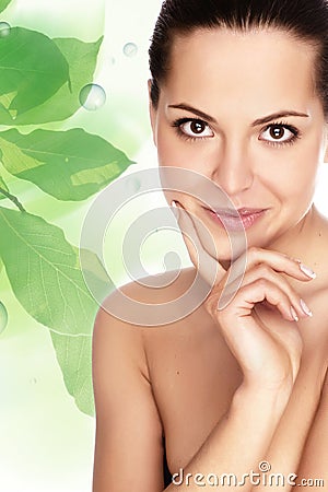 woman with health skin of face Stock Photo