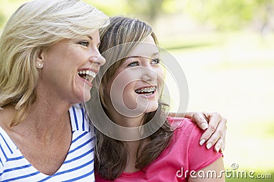 Woman And Her Teenage Daughter Stock Photo