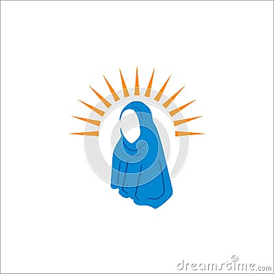 Woman hijab muslim vector graphic design isolated Vector Illustration