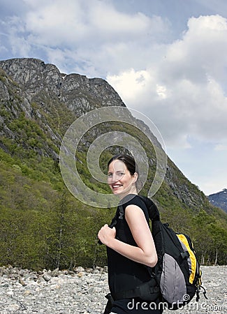 Woman hiker Stock Photo