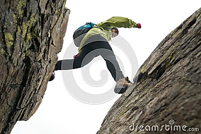 Woman hiking Stock Photo