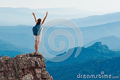 Woman hiking Stock Photo