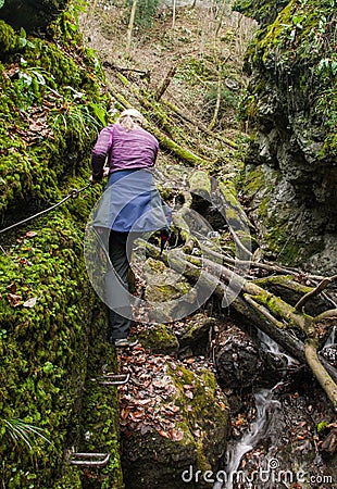 woman hiking Editorial Stock Photo