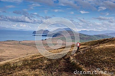 Woman hiking Stock Photo