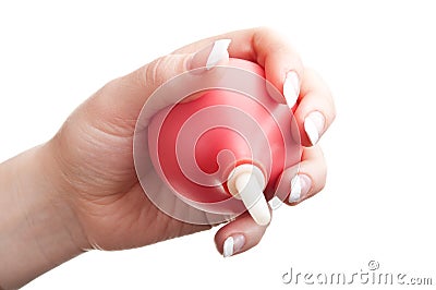 Woman holding an enema Stock Photo